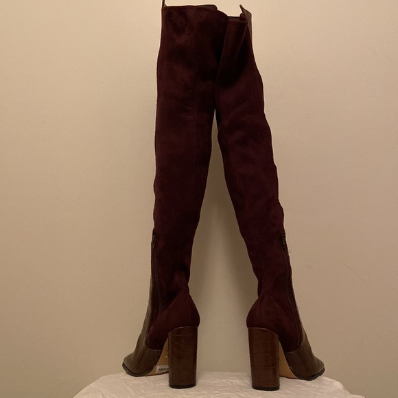 Aldo knee high boots with brown leather front & brown suede back size 6 - Picture 4 of 6